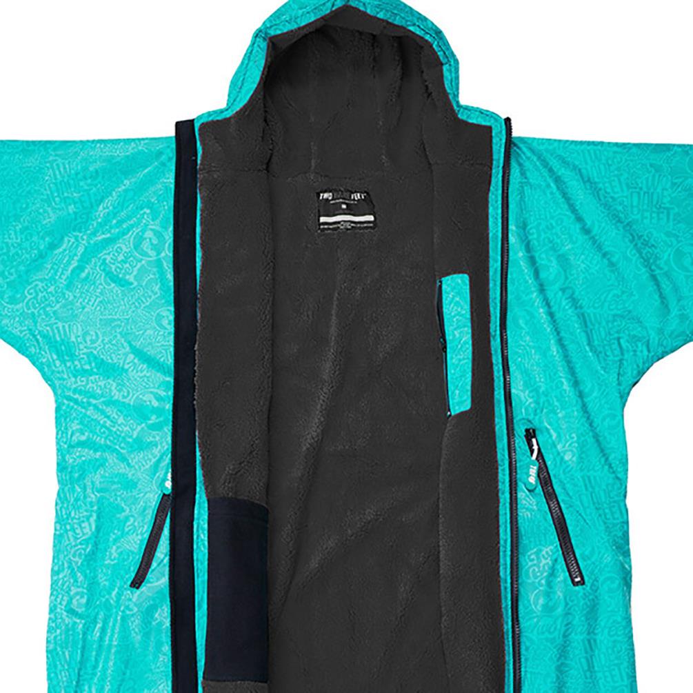 Two Bare Feet Weatherproof Classic Print Changing Robe - Teal / Charcoal Extra Image 2